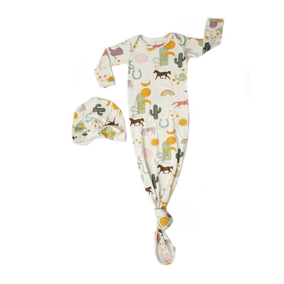 Wild & Free Bamboo Newborn Gown and Hat