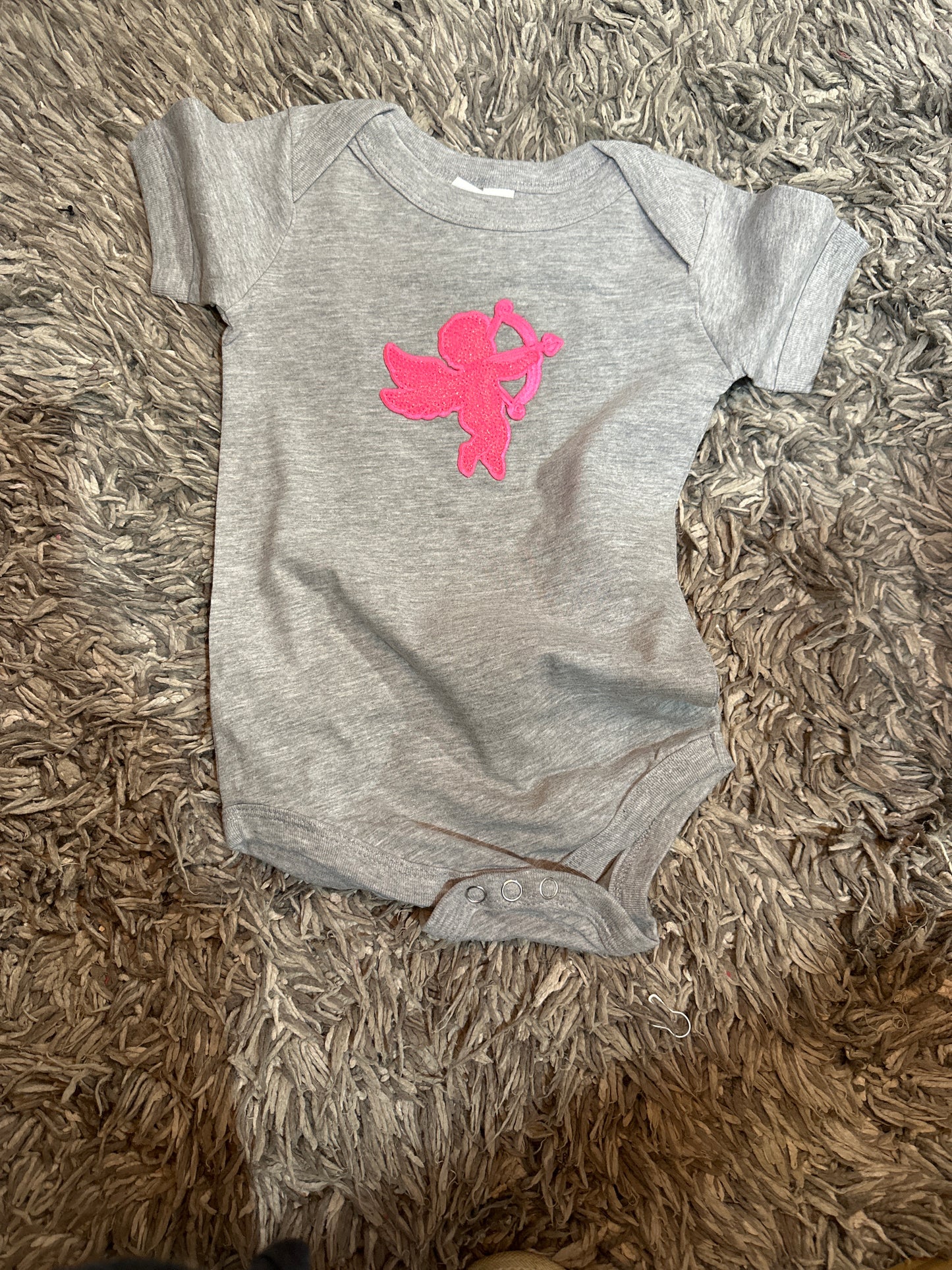 Infant Pink Sequin Cupid Onesie