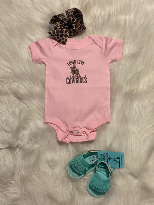 Infant "Long Live Cowgirls" Pink Onesie