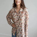 Boot Floral Mesh Top