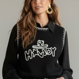 Black Howdy Hat Sweater Vest