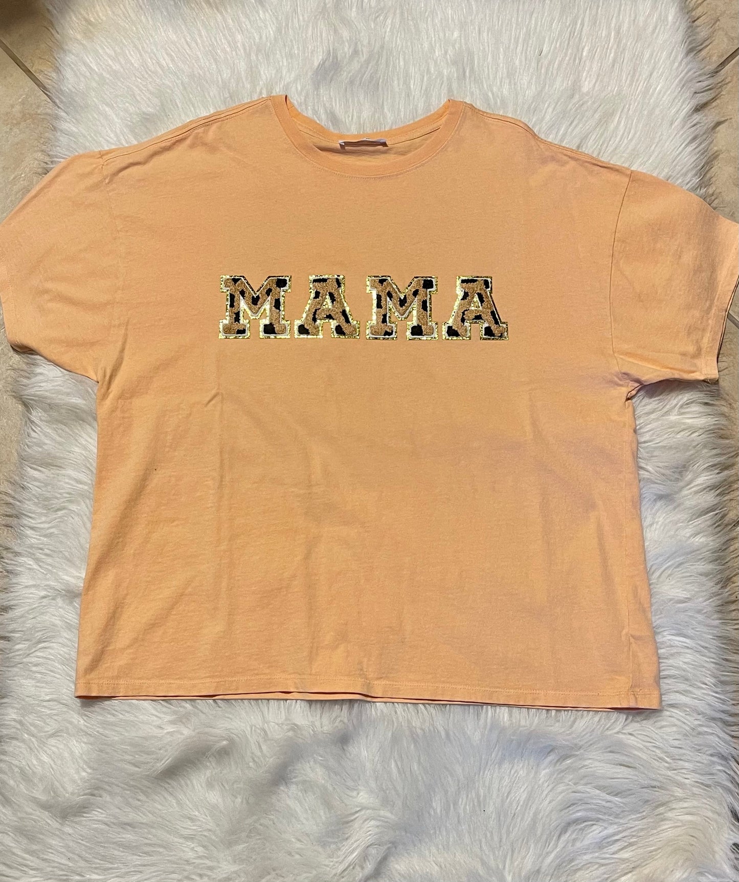 Oversized Creamy Orange 'Mama' Tee