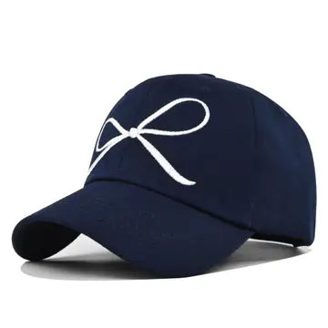 Navy & White Bow Cap