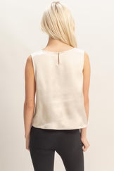 Satin Sleeveless Round Neck Top