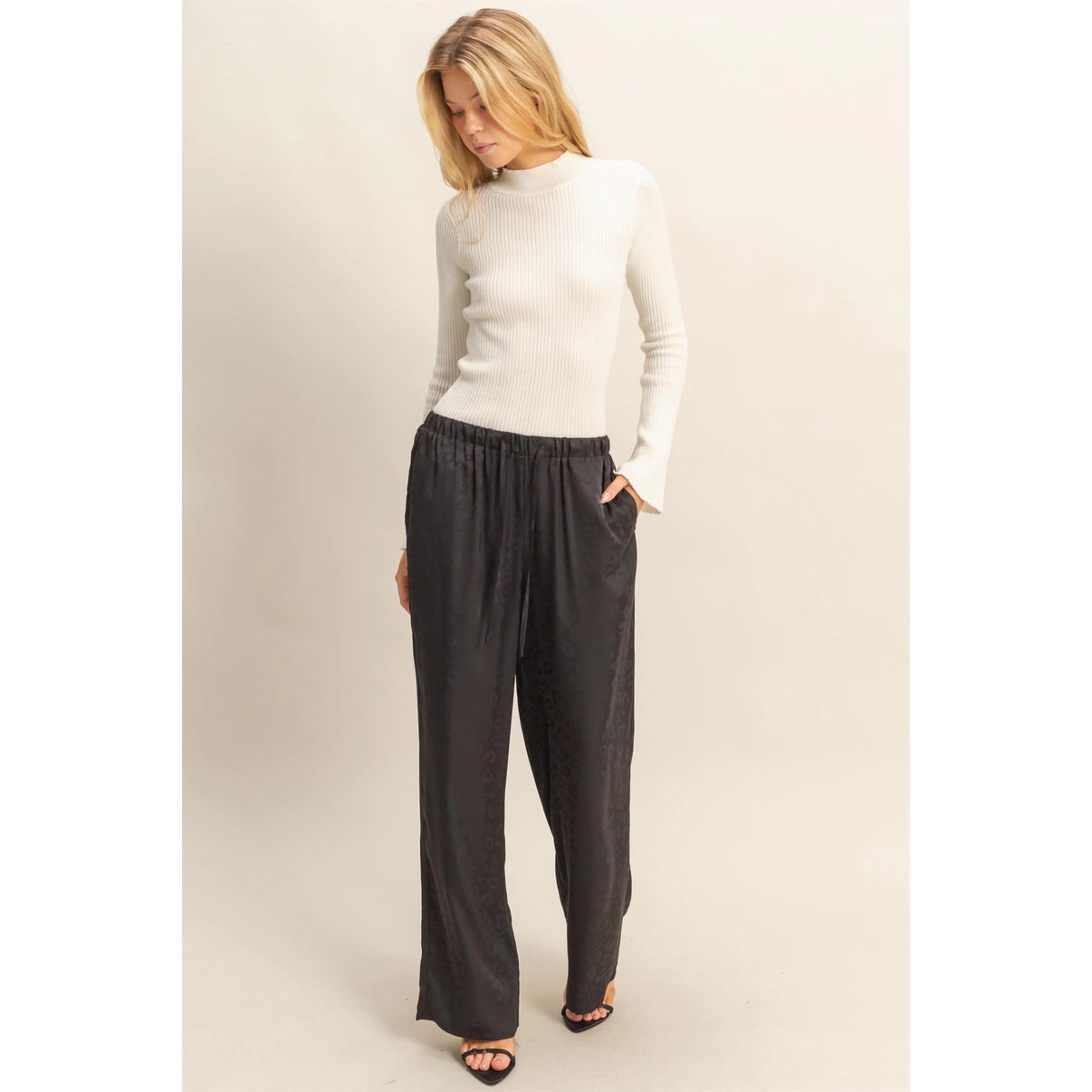 Black Leopard Print Lounge Pants