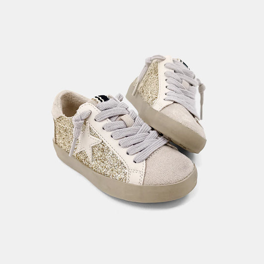 Paula Gold Glitter Toddler/Kid Sneakers by ShuShop