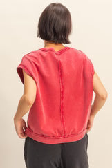 Red V-Neck Casual Vest