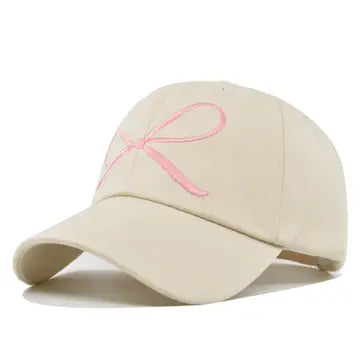 Tan & Pink Bow Cap