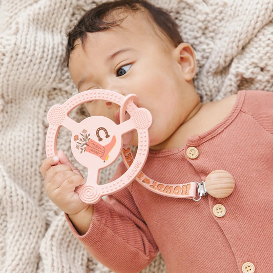Bloomin' Boot Silicone Teether Ring & Clip
