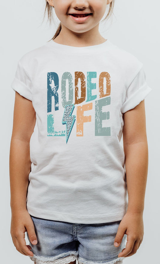 Rodeo Life Leopard Lightning Bolt Kids Graphic Tee