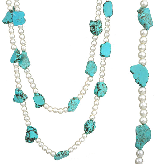 Leslie Pearl & Turquoise Necklace