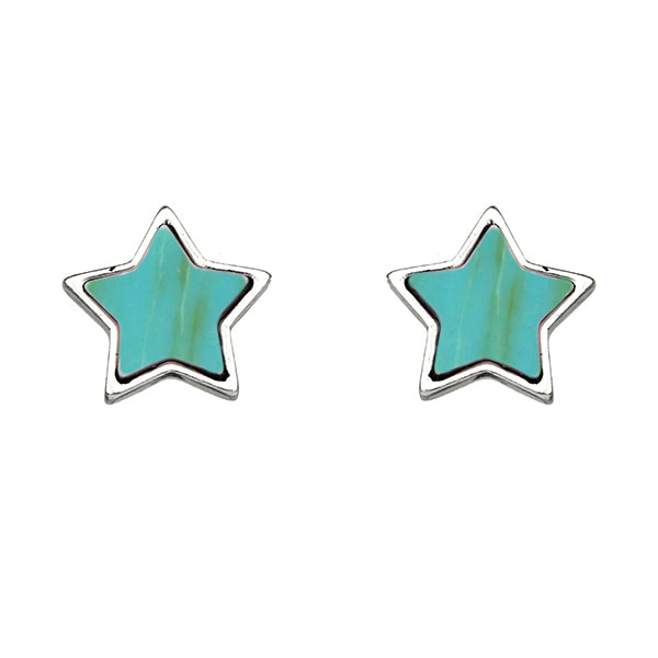 Turquoise Stone Star Studs