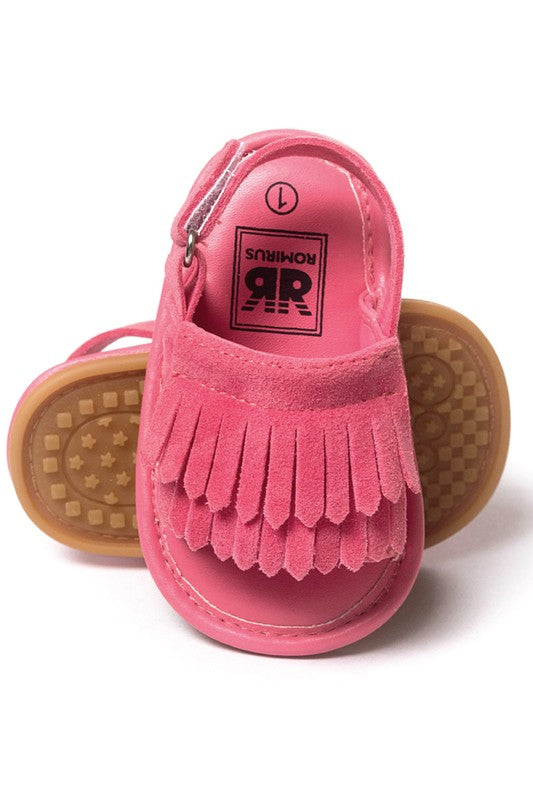 Infant Moccasin Sandals-Hot Pink