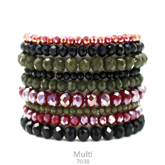 Fall Color Crystal Bracelet Set