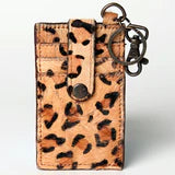 Leopard Cowhide Card Holder Keychain