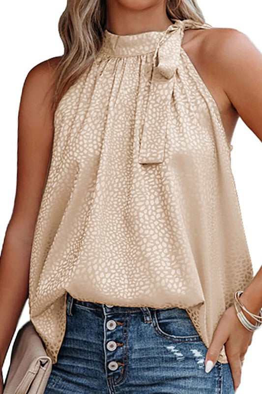 Leopard Print Top - Champagne