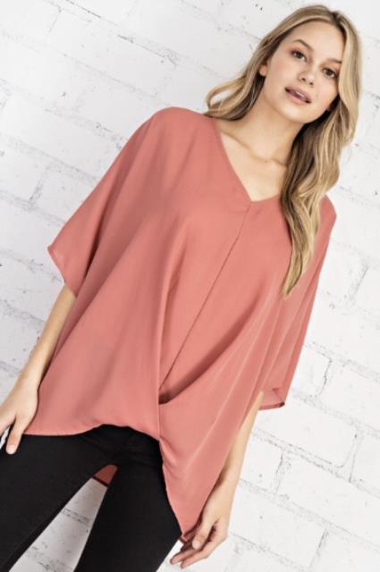 Hally Top in Dusty Pink