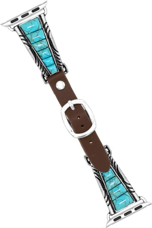 Western Trapezoid Turquoise Apple Watchband