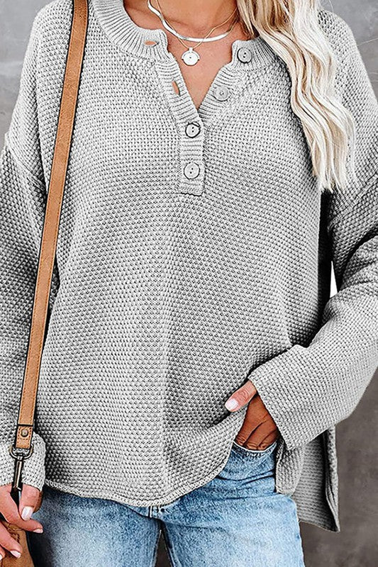 Grey Henley Sweater