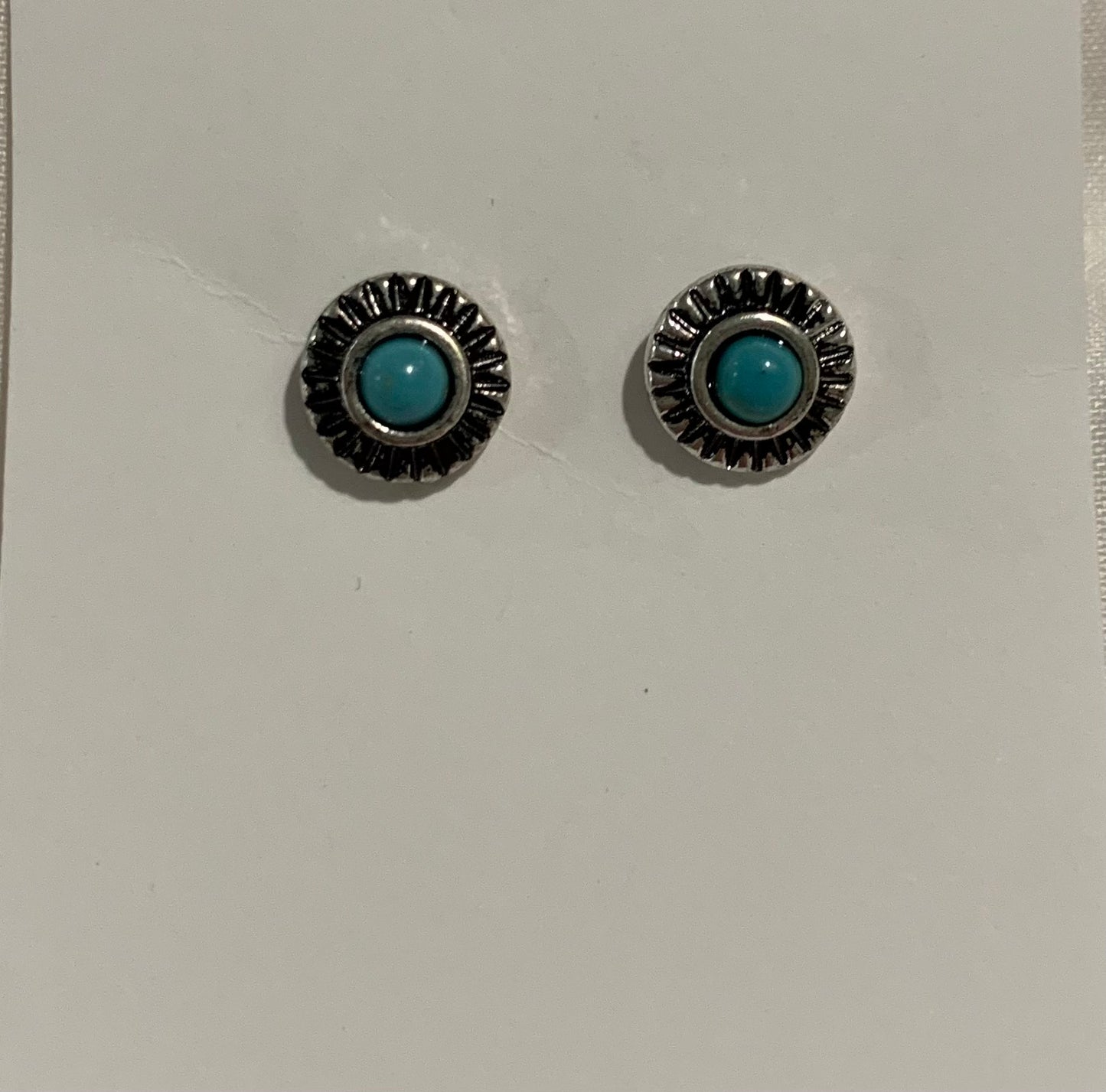 Small Turquoise Round Stud Earrings