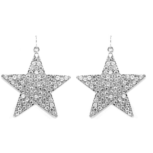 Large Crystal Star Earrings