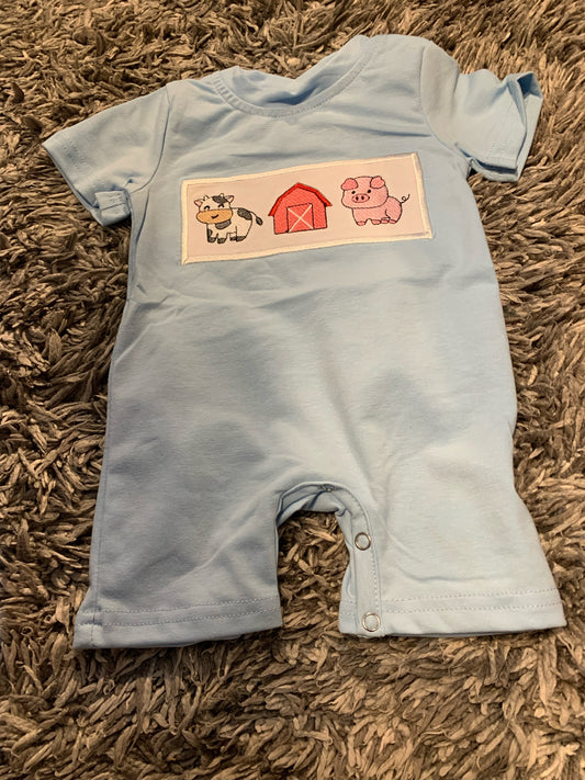 Baby Boy Farm Shortie Romper