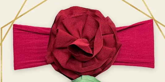5” Flower Baby Headband in Rust Red