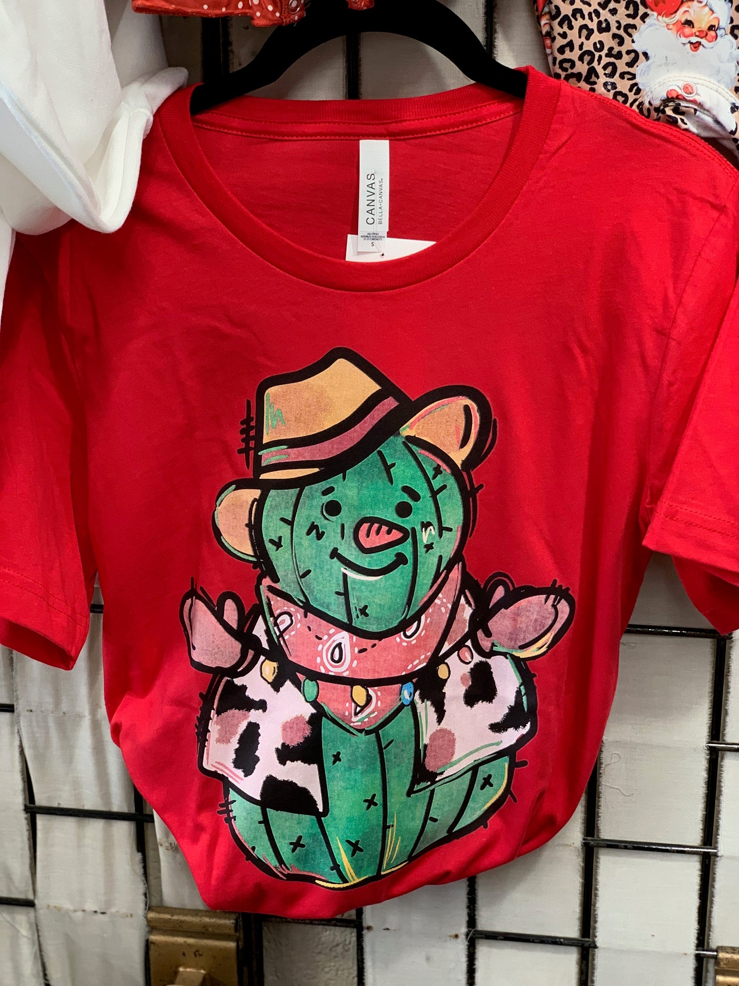 Cactus Snowman Red Tee