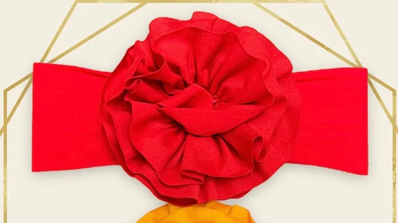 5” Flower Baby Headband in Red