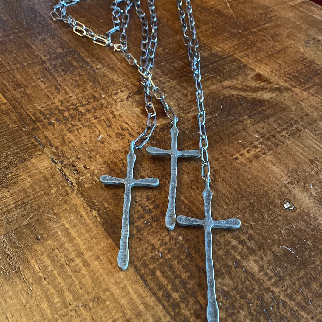 Silver Chain Cross Necklace