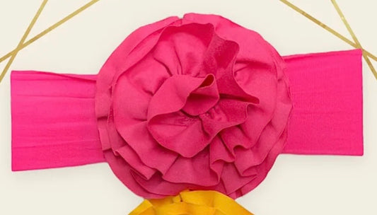 5” Flower Baby Headband in Hot Pink