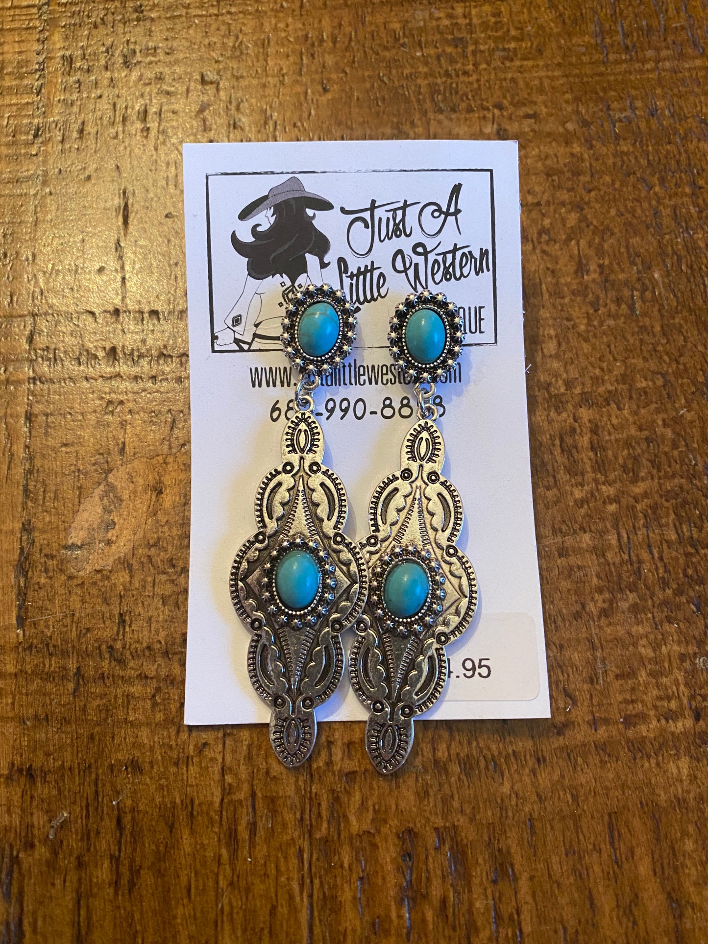 Turquoise Scalloped Post Earring