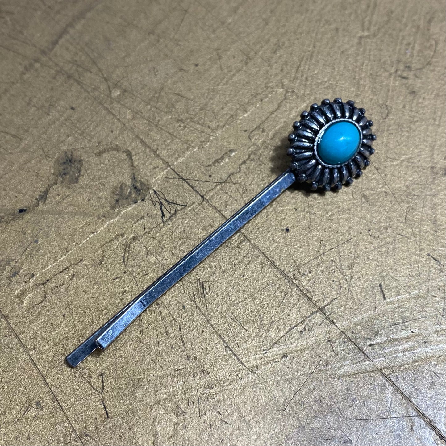Turquoise Round Concho Hair Pin