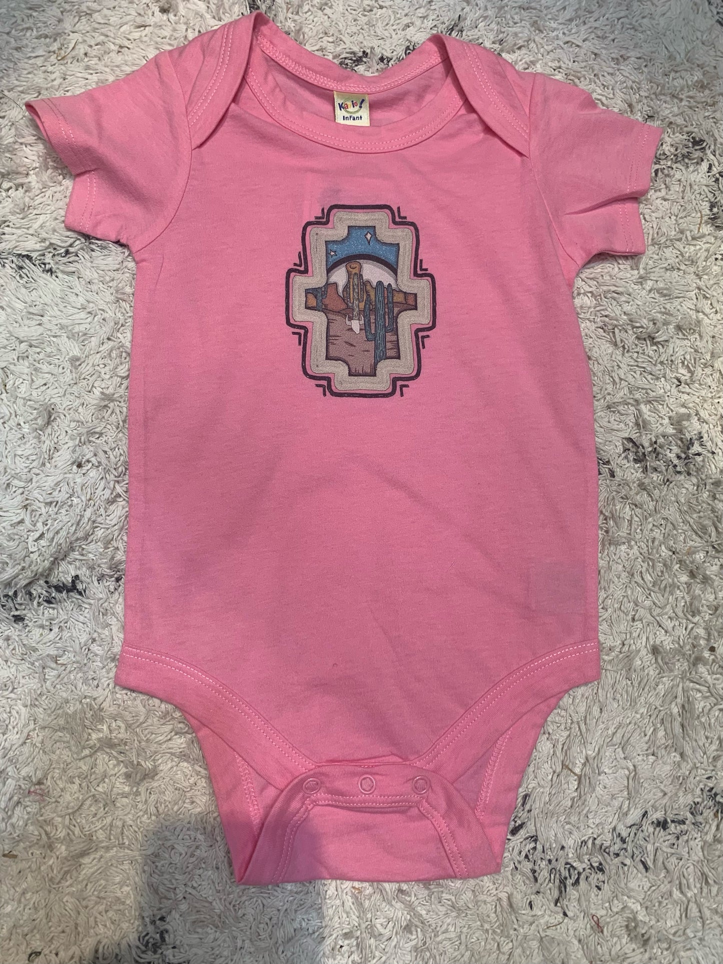 Pink Desert Cactus Onesie