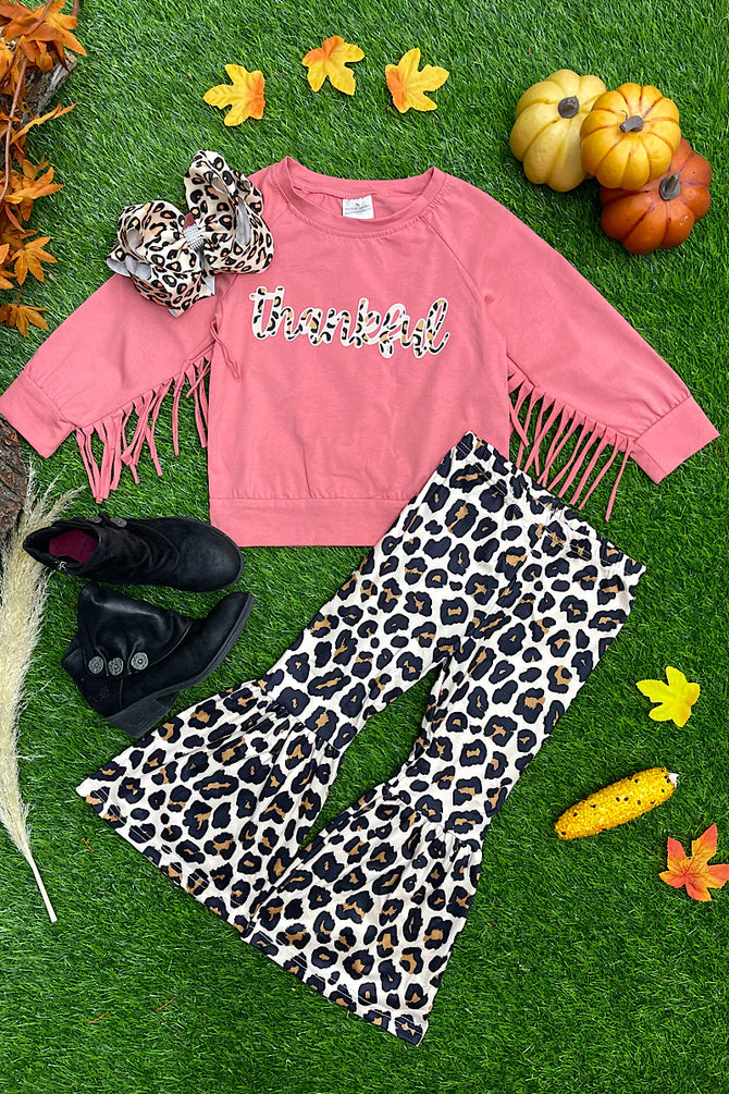 Thankful Leopard and Pink Pant Set