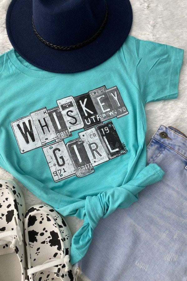 Turquoise Whiskey Girl Tee