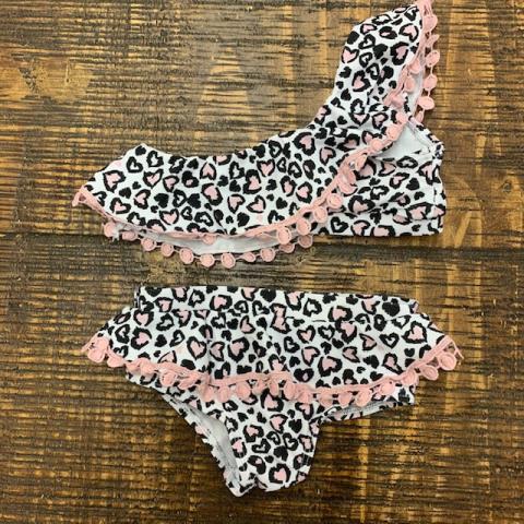 Girls Pink Leopard Swimsuit